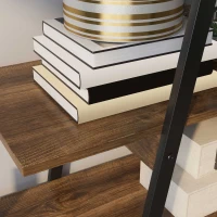 HOMCOM Raft Biblioteca Stil Industrial din PAL si Otel in Forma de A, 92x38.5x166 cm, Maro si Negru(m-8)