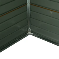 Outsunny Magazie de Gradina, Suport pentru Unelte din Otel cu Usi Glisante si Orificii de Aerisire, 196x236x208 cm, Maro(m-7)