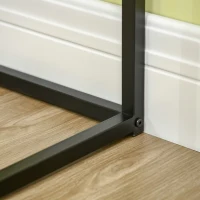 HOMCOM Eckschreibtisch Industrie Design 80 cm × 80 cm × 77,5 cm Metall Holzwerkstoff Schwarz + Braun(m-7)