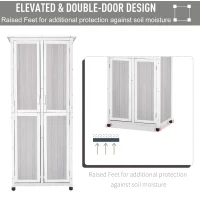 Outsunny Magazie din Lemn de Brad pentru Unelte cu 3 Niveluri, cu Acoperis din Bitum si Carlige, 77x58x175 cm, Gri(m-6)