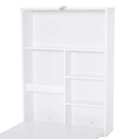 HOMCOM Wandtisch Wandklapptisch Klappschreibtisch mit Tafel Klappbarer Computertisch Esstisch MDF Schwarz+Weiß 60 x 94,5 x 147 cm(m-9)