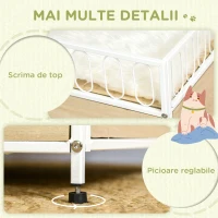 PawHut Casa Confortabila pentru Pisici, Pestera de Dormit pentru Pisici cu 2 Perne, Scara de Zgariat, Picioare Reglabile, Intrare - Efect de Lemn Natur(m-7)