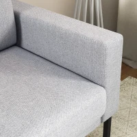 HOMCOM Poltroncina Imbottita per Soggiorno e Camera con Cuscini per Seduta e Schienale, 82x70x83.5 cm, Grigio(m-9)