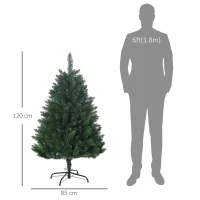 HOMCOM Sapin de Noël artificiel 305 branches avec pied croix acier amovible Ø 85 x 120H cm vert(m-3)