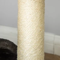 PawHut Árvore Arranhador para Gatos de 2 Níveis com Poste e Tapete de Arranhar Cama e Bola Suspensa 35,5x37x46 cm Cinza(m-9)