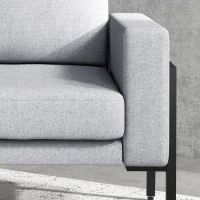 HOMCOM Poltroncina Imbottita per Soggiorno e Camera con Cuscini per Seduta e Schienale, 82x70x83.5 cm, Grigio(m-6)
