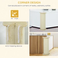 PawHut 85cm Tall Cat Scratching Post, with Sisal Rope, Soft Plush, Anti Tip - Beige(m-6)