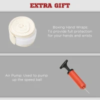 SPORTNOW Adjustable Speed Bag, Boxing Bag, with Stand, Reflex Bar, Punching Pad, Black(m-7)