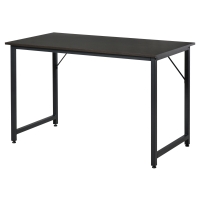 HOMCOM Secdretária Mesa de Computador com Pés Ajustáveis e Estrutura em Aço Secretária Estilo Moderno 120x60x73 cm Marrom Escuro e Preto