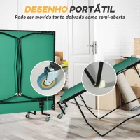 SPORTNOW Mesa de Ping Pong Dobrável Profissional Tamanho Padrão com Rede Raquetes e 3 Bolas 274x152,5x76 cm Verde(m-5)