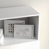 HOMCOM Dulap de Bucatarie de 188cm, Dulap de Depozitare Independent cu Raft Deschis, 2 Usi, Raft Reglabil si Balamale cu Inchidere cu Amortizare pentru Camera de Zi, Alb(m-9)