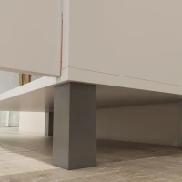 HOMCOM Dulap de Bucatarie de 188cm, Dulap de Depozitare Independent cu Raft Deschis, 2 Usi, Raft Reglabil si Balamale cu Inchidere cu Amortizare pentru Camera de Zi, Alb(m-8)