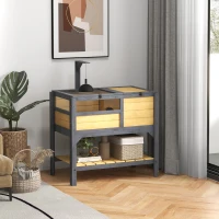 PawHut Wooden Tortoise House, with Shelter, Run, Shelf, Lamp Holder, Tray(m-10)