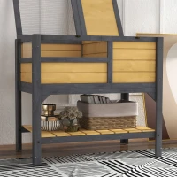 PawHut Wooden Tortoise House, with Shelter, Run, Shelf, Lamp Holder, Tray(m-9)