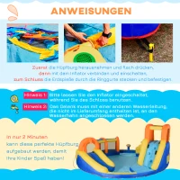 Outsunny Nadmuchiwany Zamek do Skakania 5 w 1 Park Wodny z Wentylatorem, Torbą, Łatką(m-6)