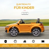 HOMCOM Kinder-elektrische auto, max. 3 km/u, met afstandsbediening, veiligheidsgordel, MP3-aansluiting, 3-5 jaar, geel(m-6)