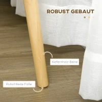 HOMCOM Bijzettafel in Scandinavisch design, salontafel, nachtkastje, wit + natuur(m-6)