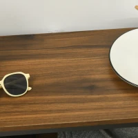 HOMCOM Industrieel ontwerp dressoir, gangconsole, 2 planken, bruin + zwart(m-7)