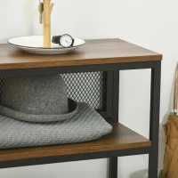 HOMCOM Industrieel ontwerp dressoir, gangconsole, 2 planken, bruin + zwart(m-8)