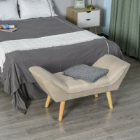 HOMCOM SZEZLONG ŁAWKA RETRO beżowa(m-2)