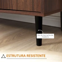 HOMCOM Aparador para Sala de Estar Aparador Buffet Moderno com 2 Portas e 3 Gavetas para Sala de Jantar 127x40x76cm Castanho Avermelhado e Preto(m-6)