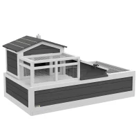 PawHut Wooden Tortoise House with Balcony, Tray, Roof, for Indoor and Outdoor(m-11)