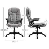 Vinsetto Ergonomic Office Chair Comfortable Desk Chair with Armrests Adjustable Height Reclining and Tilt Function Grey(m-3)