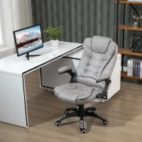 Vinsetto Ergonomic Office Chair Comfortable Desk Chair with Armrests Adjustable Height Reclining and Tilt Function Grey(m-2)