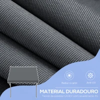 Outsunny Toldo Manual Retrátil Ajustável 200x170x200-290 cm com Manivela Proteção Solar UV40+ para Varanda Jardim Cinza(m-6)