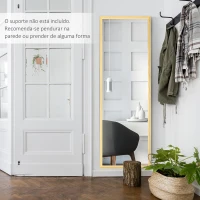HOMCOM Espelho de Parede Moderno Espelho de Corpo Inteiro de Madeira para Colocar na Vertical ou Horizontal 53,5x163 cm Madeira(m-8)