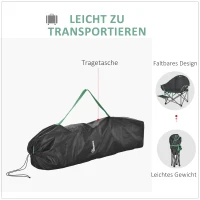 Krzesło turystyczne składane krzesło z podnóżkiem obciążenie 160 kg, tkanina oxford kolor czarny+zielony(m-5)