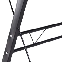 HOMCOM Scrivania Angolare Moderna Nera Dritta Postazione da Lavoro per Computer con Vano Tastiera MDF, Metallo a forma di L: 130L x 130P x 73.5A cm  dritta: 210L x 50P x 73.5A cm Nero(m-7)