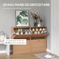 Homcom Dulap Pantofi Lemn 120×24×81 cm – 24 Perechi, Hol sau Dormitor(m-4)