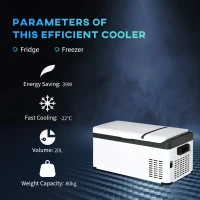 Outsunny Frigider Portabil 20 L – Compresor, LCD & Alimentare Auto/AC(m-4)