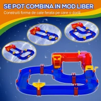 HOMCOM Playset pentru apa 53 Piese pentru Copii 3-6 Ani, din PP, 123x90x7cm, Albastru si Rosu(m-4)