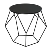 HOMCOM masuta geometrica, otel 54x54x44cm, negru(m-1)