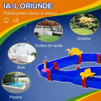 HOMCOM Playset pentru apa 53 Piese pentru Copii 3-6 Ani, din PP, 123x90x7cm, Albastru si Rosu(m-6)