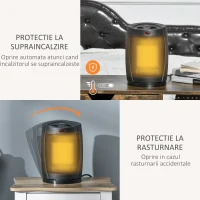 Homcom Soba Electrica Ceramica Oscilanta – Temperatura Reglabila 6-38 °C(m-5)