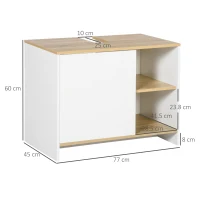 Kleankin Dulap pentru lavoar pentru baie, 77x45x60cm, alb si culoarea lemnului(m-3)