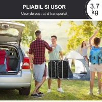 Outsunny Sezlong pentru Bronzat Pliabil si Reclinabil, negru(m-6)