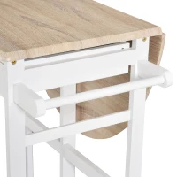 Homcom Carut Bucatarie Pliabil – Cu 2 Scaune Incluse, MDF Alb(m-9)
