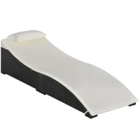 Outsunny Pat Sezlong Pliabil din Ratan pentru Gradina(m-1)