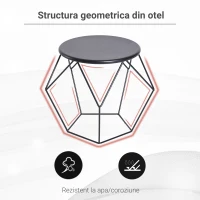 HOMCOM masuta geometrica, otel 54x54x44cm, negru(m-4)