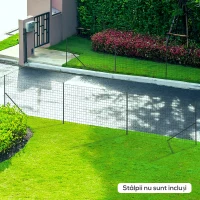 Outsunny Plasa pentru Imprejmuire 25x1.7md din Otel Plastifiata pentru Gradini si Spatii Exterioare, Rola de 25m si Inaltime 1.7m, Verde(m-2)