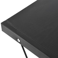 HOMCOM Scrivania Angolare Moderna Nera Dritta Postazione da Lavoro per Computer con Vano Tastiera MDF, Metallo a forma di L: 130L x 130P x 73.5A cm  dritta: 210L x 50P x 73.5A cm Nero(m-9)