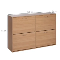 Homcom Dulap Pantofi Lemn 120×24×81 cm – 24 Perechi, Hol sau Dormitor(m-3)