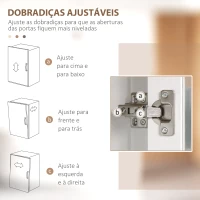 HOMCOM Armário de Cozinha com Porta de Vidro Prateleiras Ajustáveis e Pés Elevados 76x36x160 cm Branco(m-6)