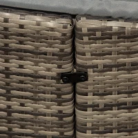 Outsunny Outdoor PE Rattan Garden Furniture with Cushions, Patio Wicker Conversation Set, Round Daybed with Retractable Canopy, Coffee Table, and Three Pillows, Dark Grey(m-8)