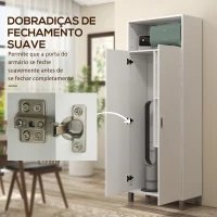 HOMCOM Armário Multiuso com 2 Portas Compartimento Aberto e Prateleira Ajustável para Cozinha Lavandaria 70x35x188 cm Branco(m-5)