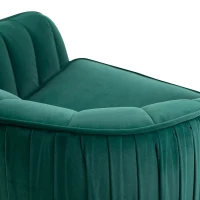 HOMCOM Fotoliu Catifea Verde – Picioare Auriu Metal, Stil Elegant(m-8)